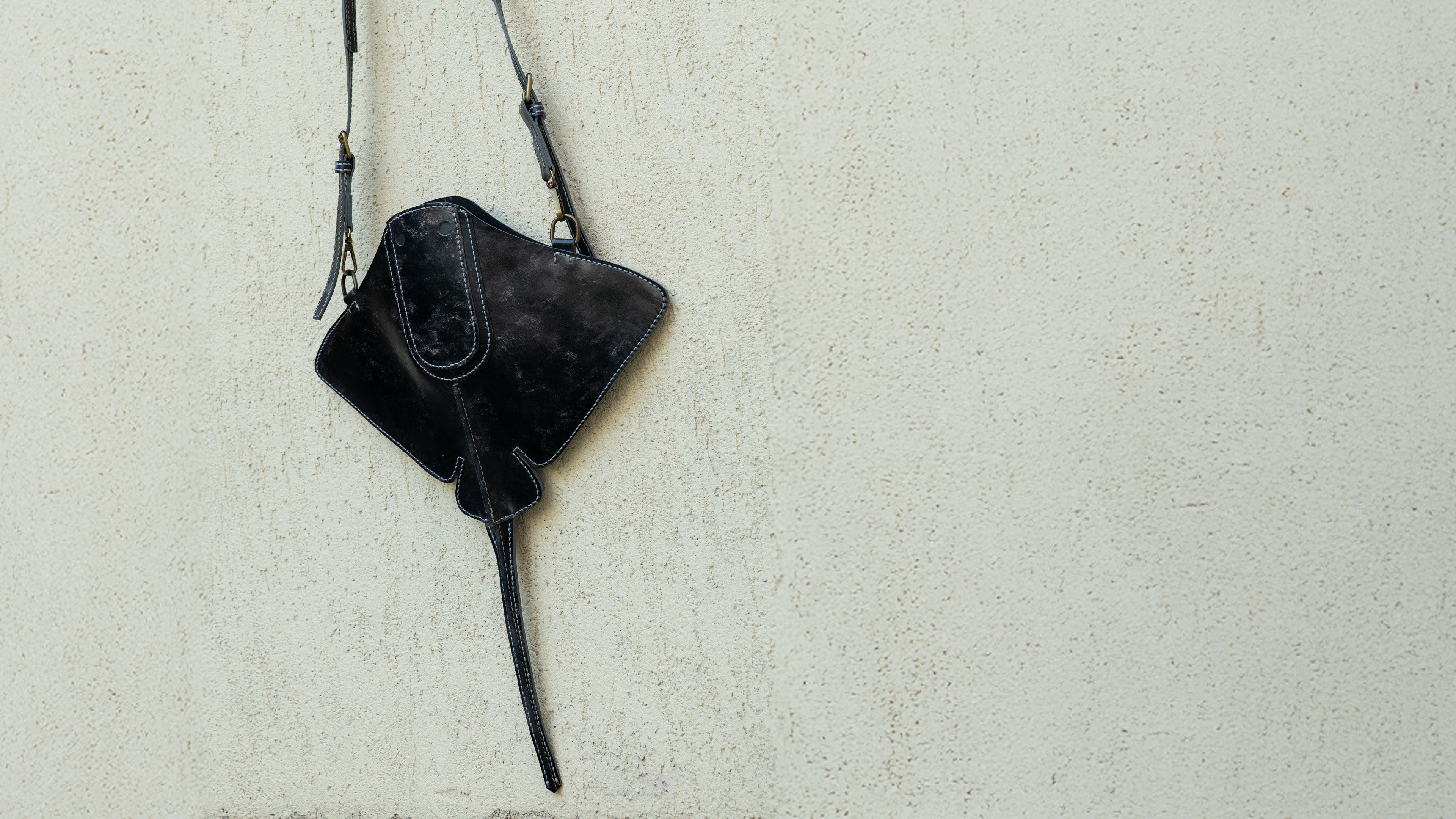 Hand-Painted Stingray Leather Crossbody Bag