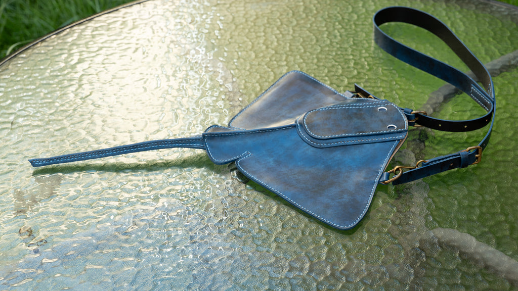 Hand-Painted Stingray Leather Crossbody Bag