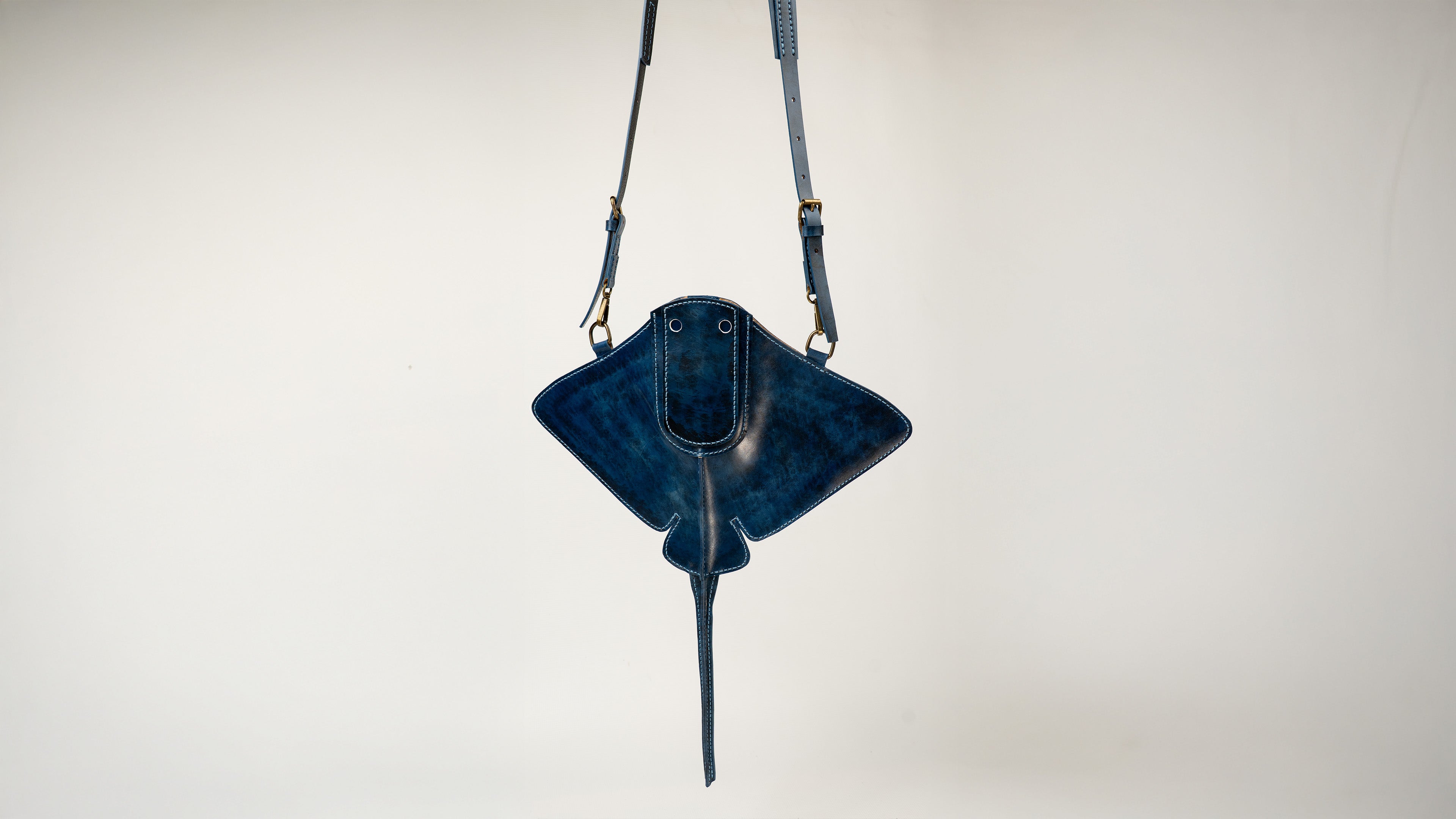 Hand-Painted Stingray Leather Crossbody Bag