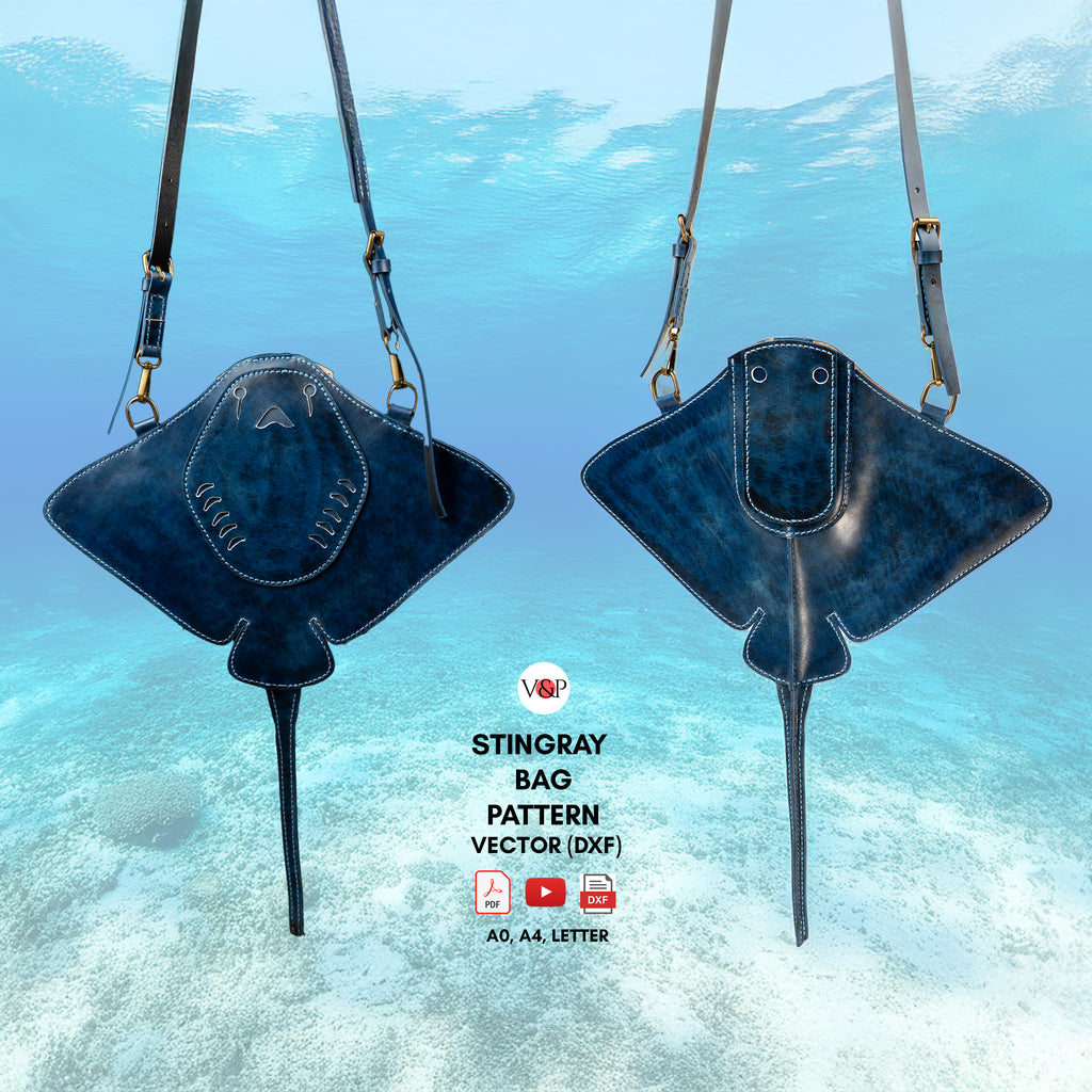 Hand-Painted Stingray Leather Crossbody Bag