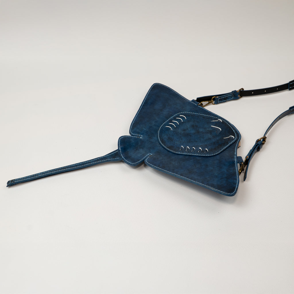 Hand-Painted Stingray Leather Crossbody Bag