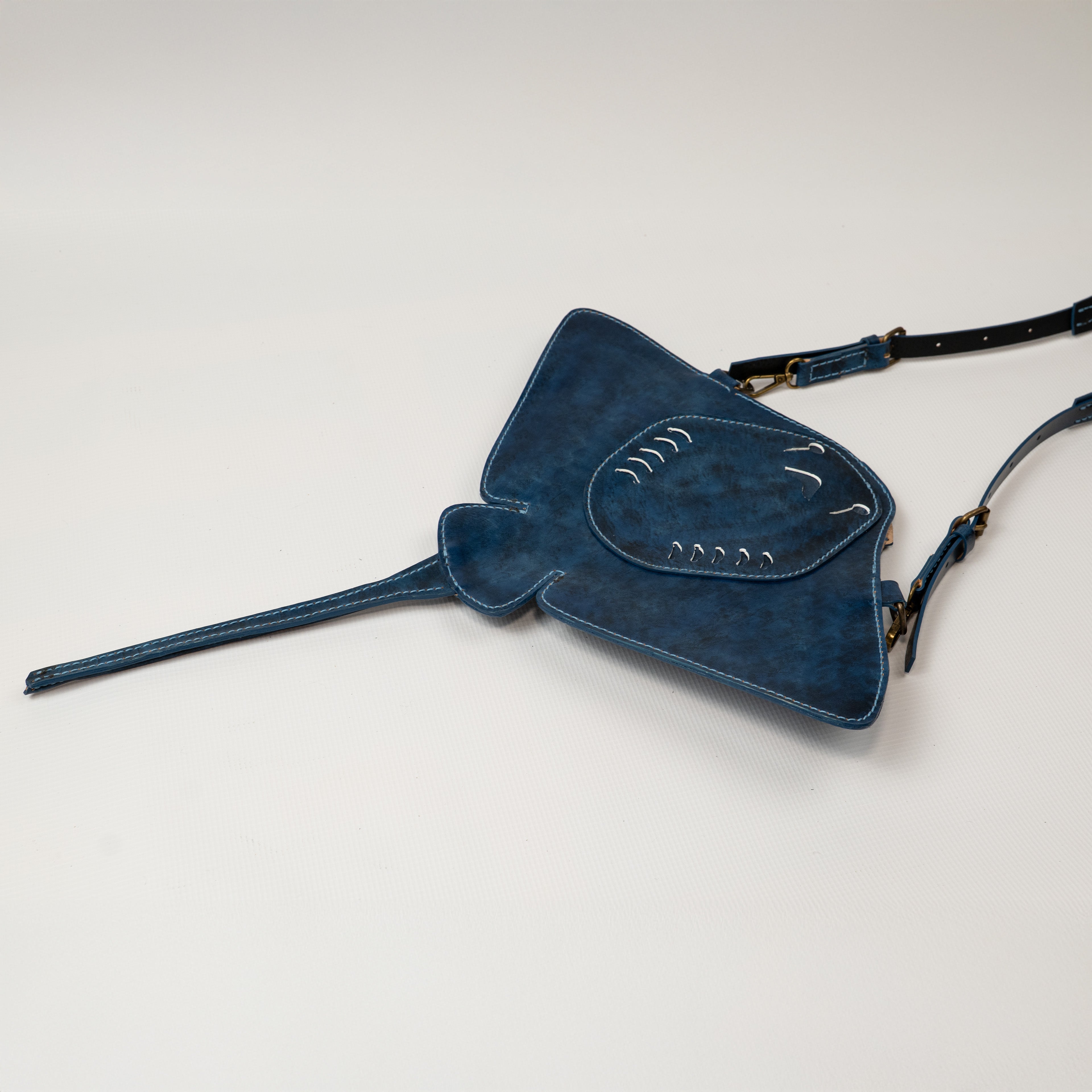 Hand-Painted Stingray Leather Crossbody Bag