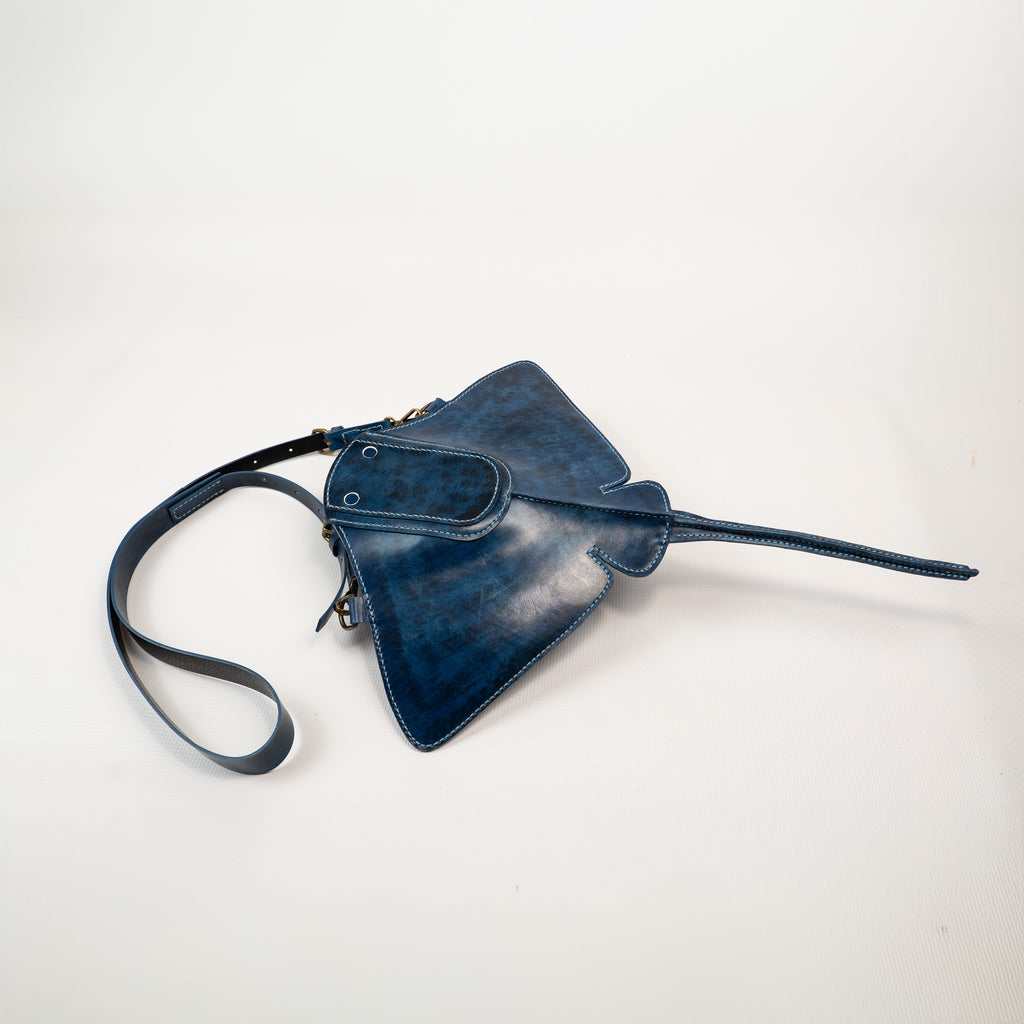 Hand-Painted Stingray Leather Crossbody Bag
