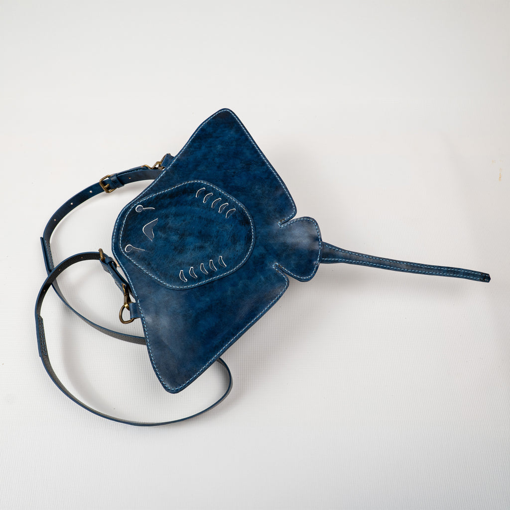 Hand-Painted Stingray Leather Crossbody Bag