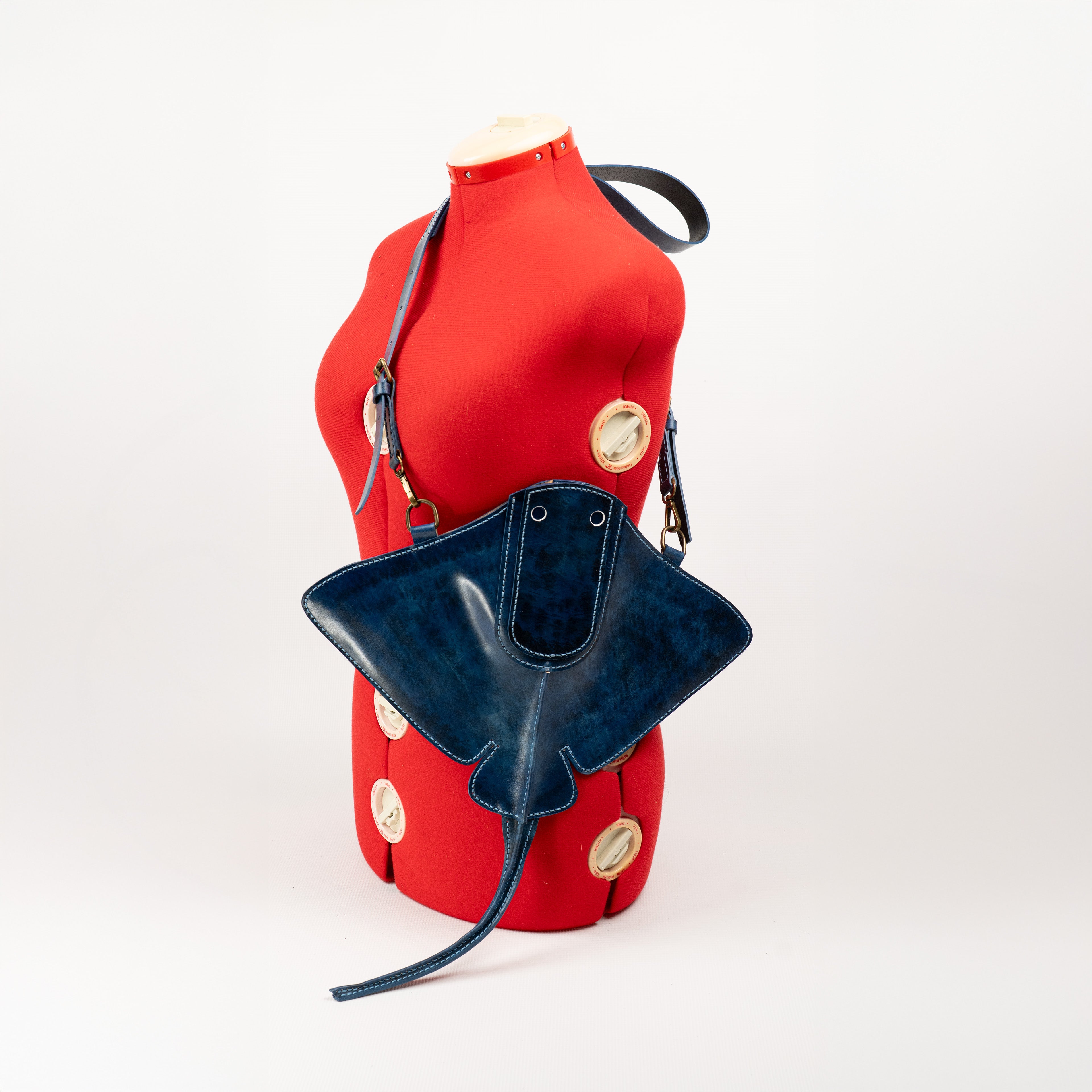 Hand-Painted Stingray Leather Crossbody Bag