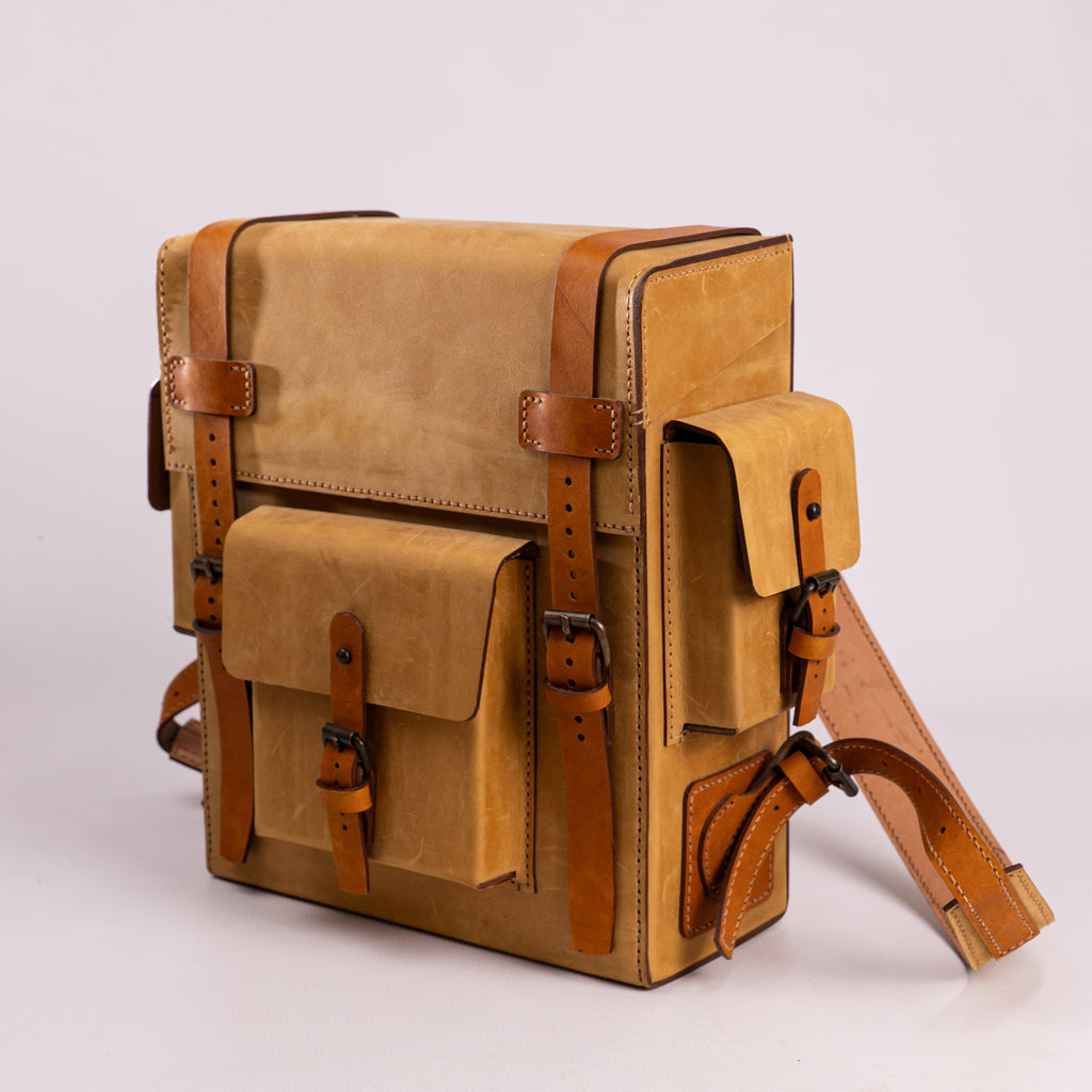 Toshiro Ochre Leather Backpack
