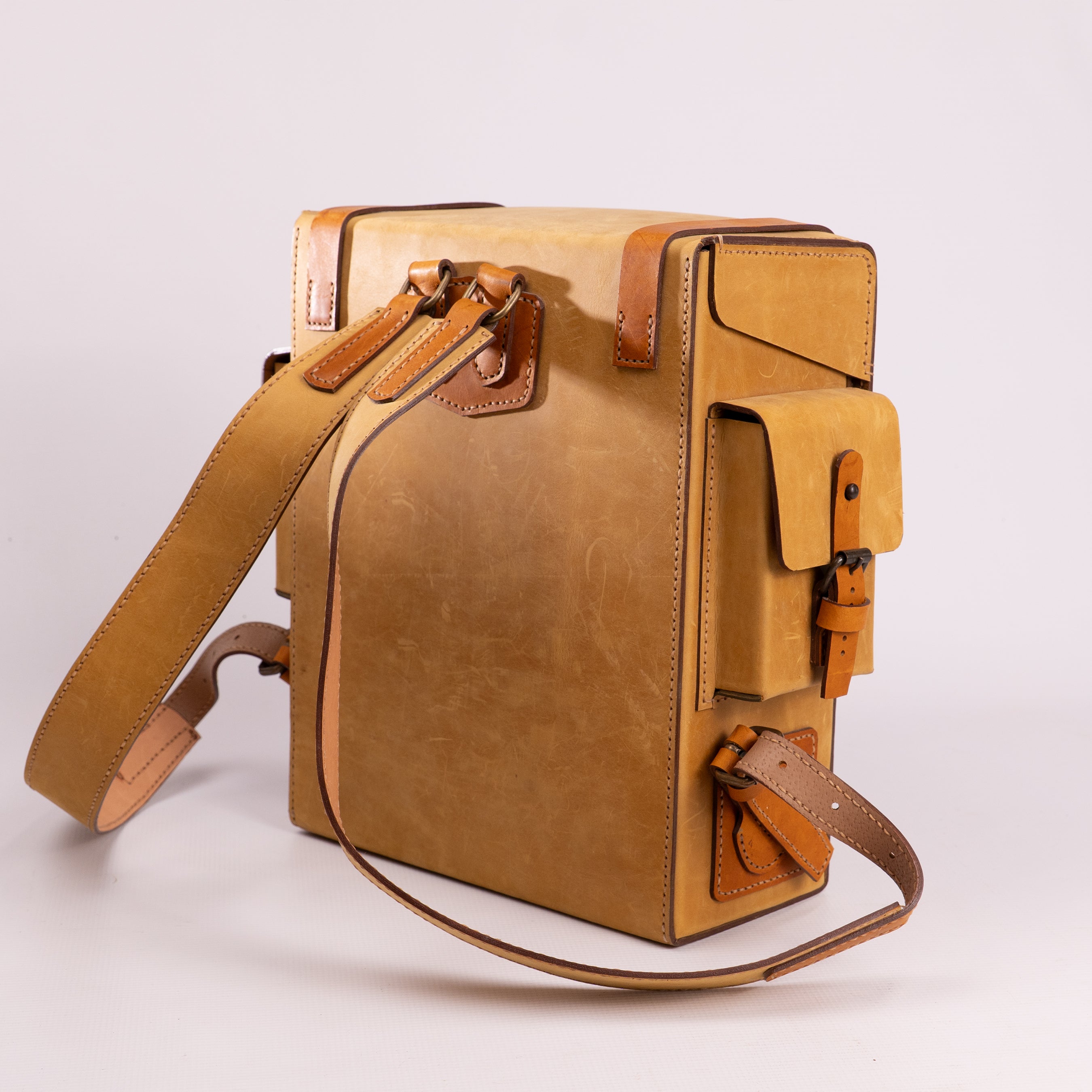 Toshiro Ochre Leather Backpack