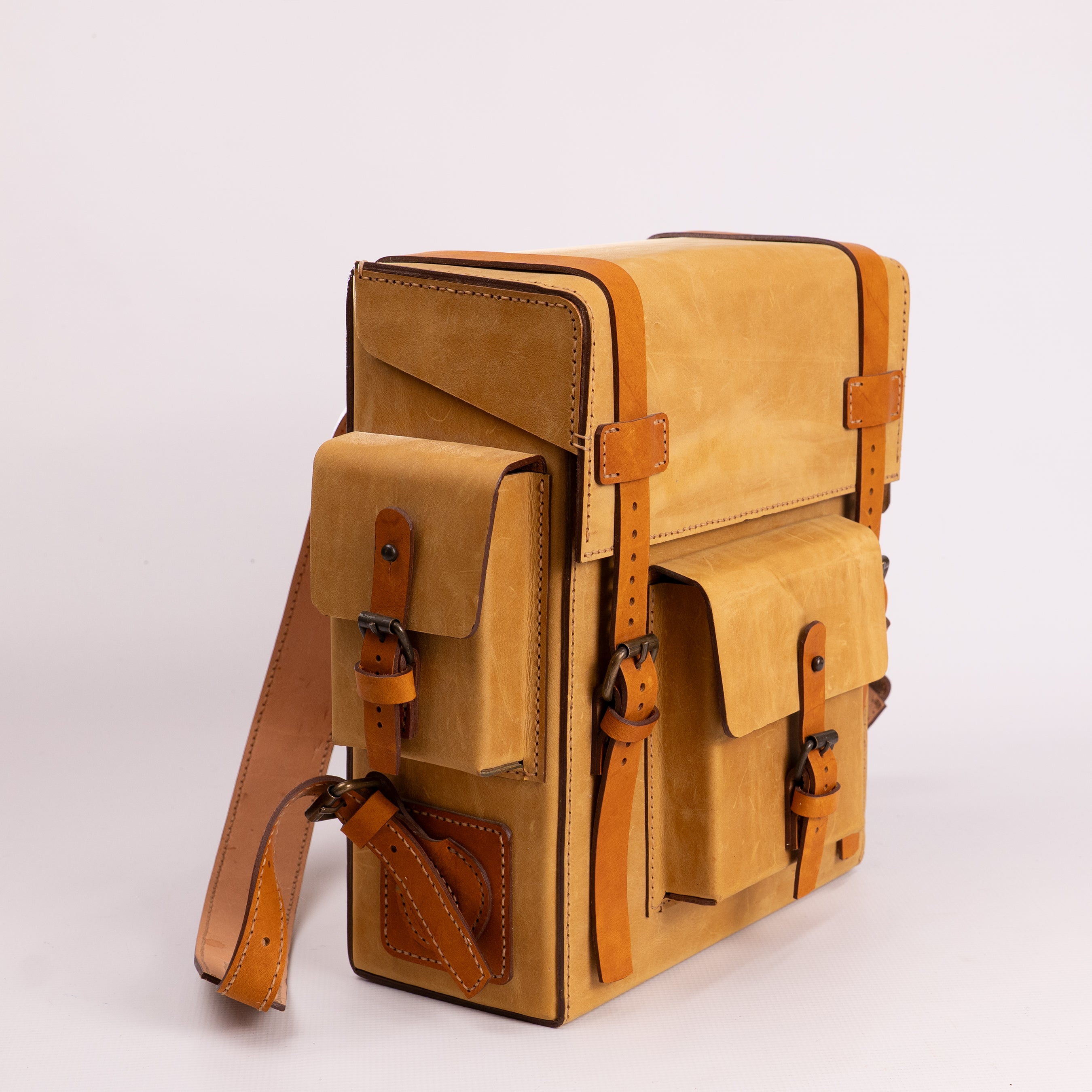 Toshiro Ochre Leather Backpack