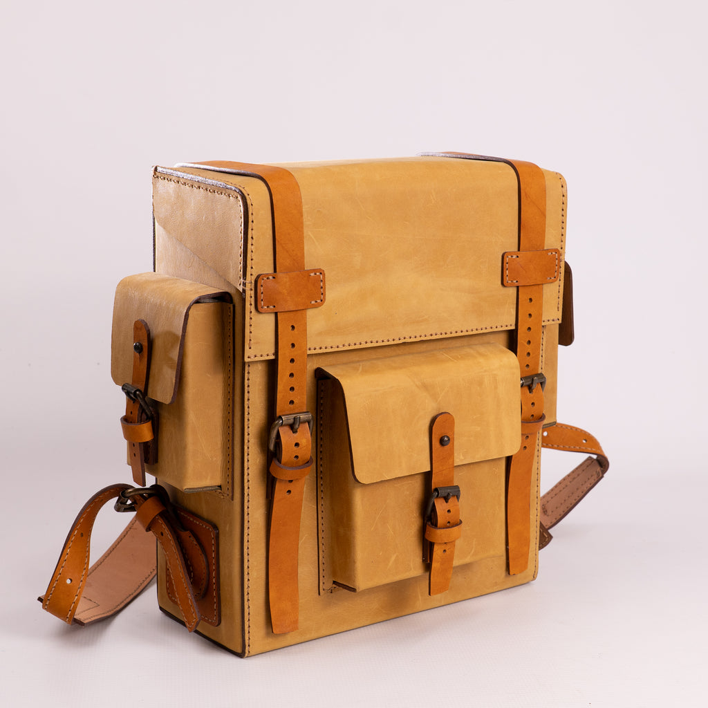 Toshiro Ochre Leather Backpack