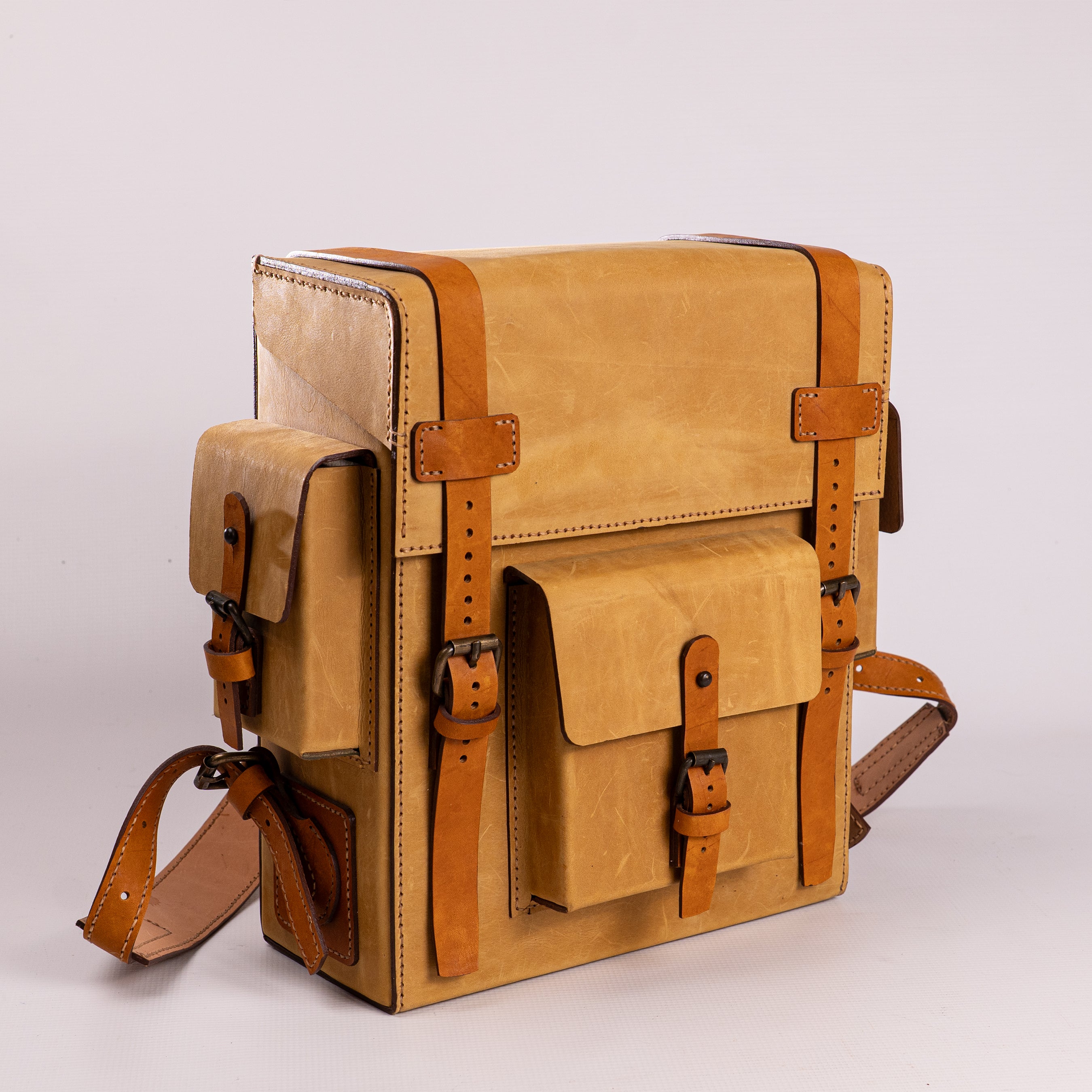 Toshiro Ochre Leather Backpack