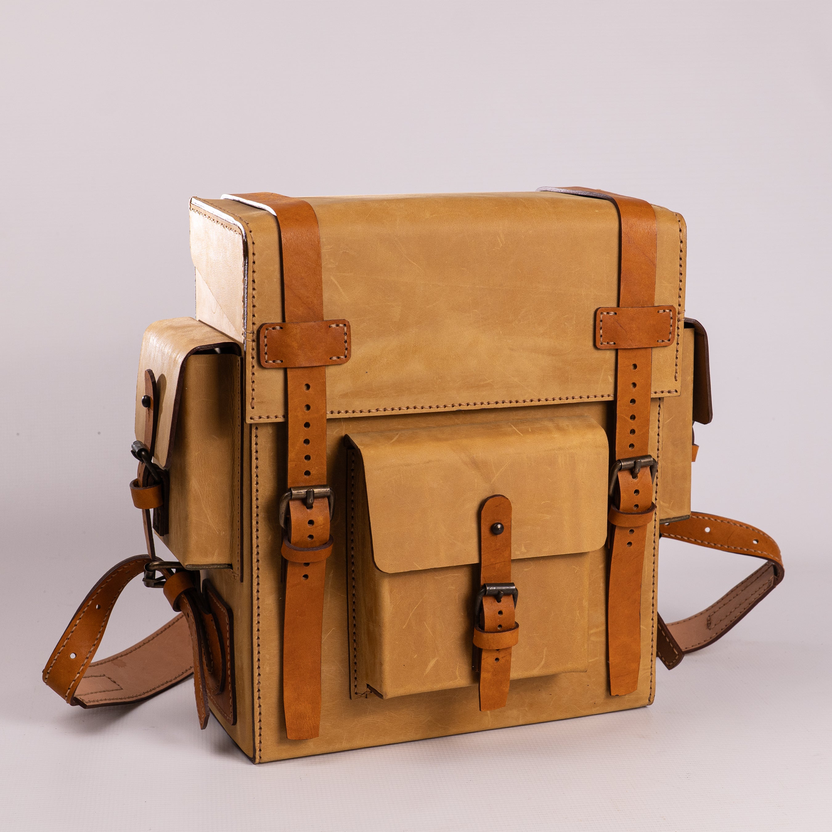 Toshiro Ochre Leather Backpack