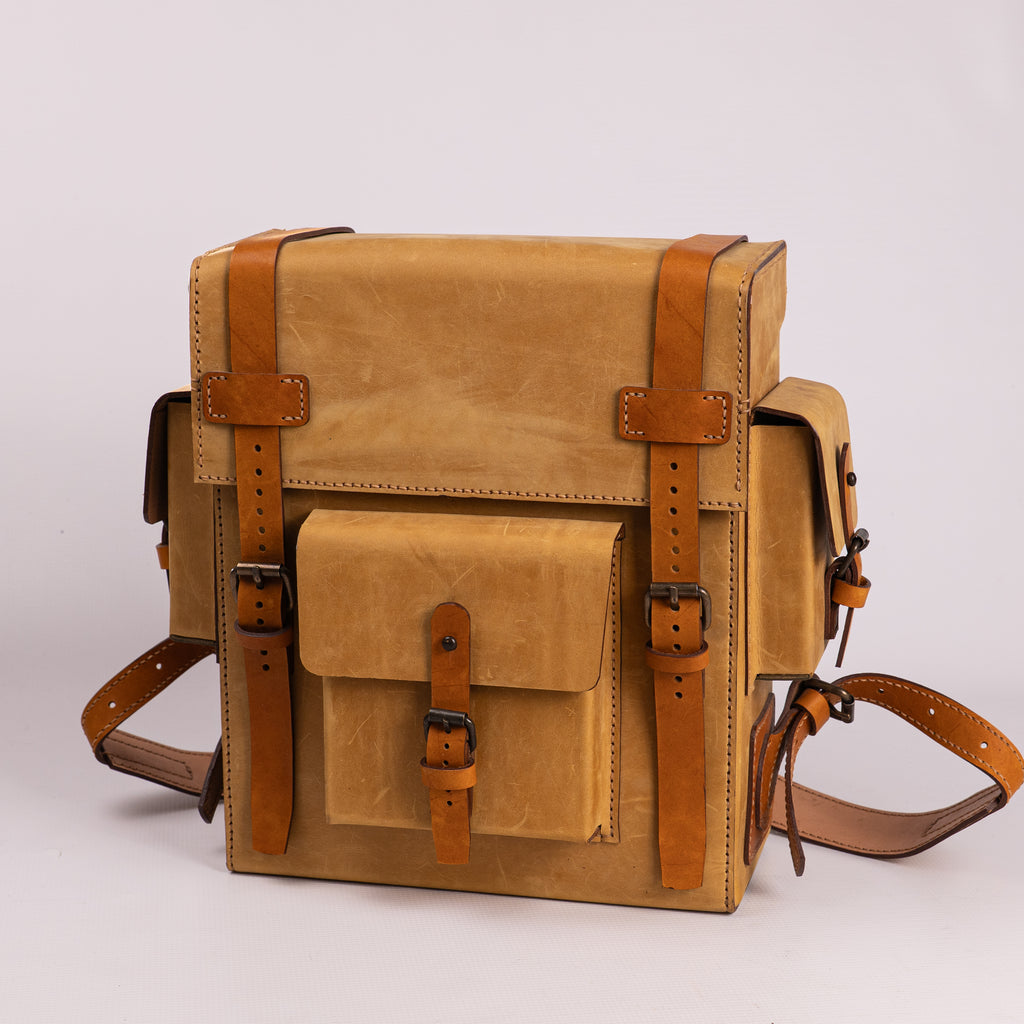 Toshiro Ochre Leather Backpack