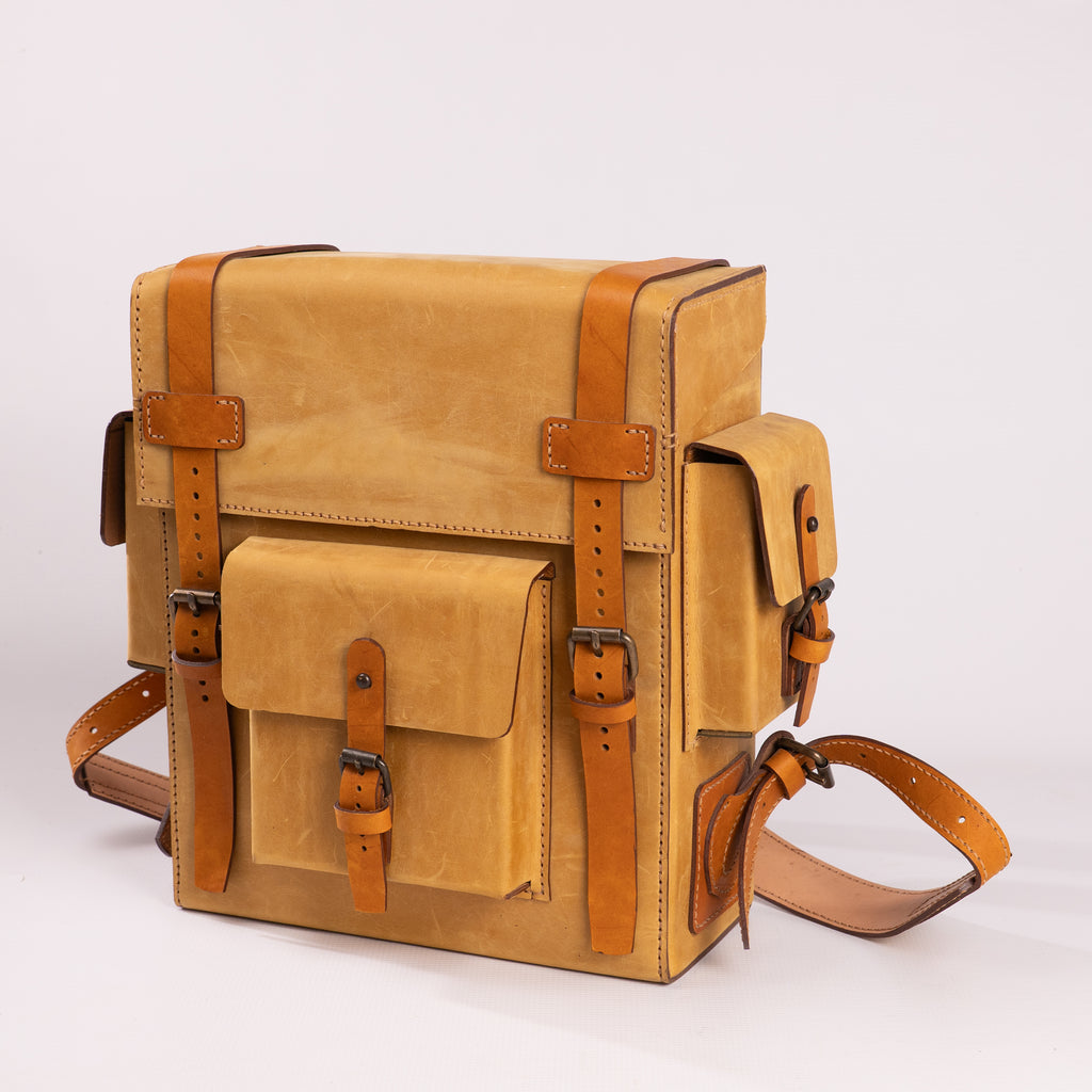 Toshiro Ochre Leather Backpack