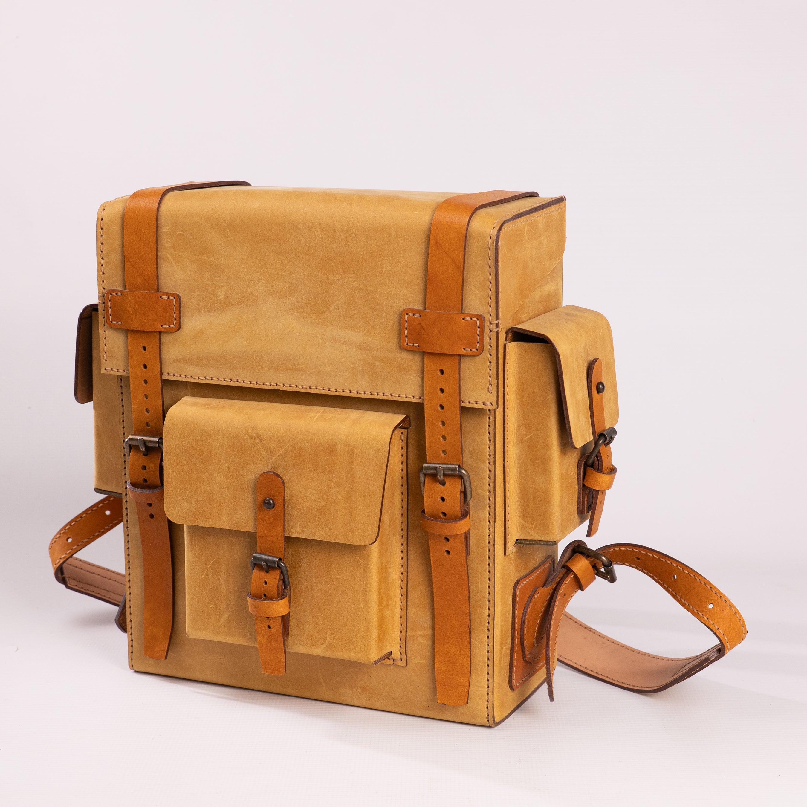Toshiro Ochre Leather Backpack