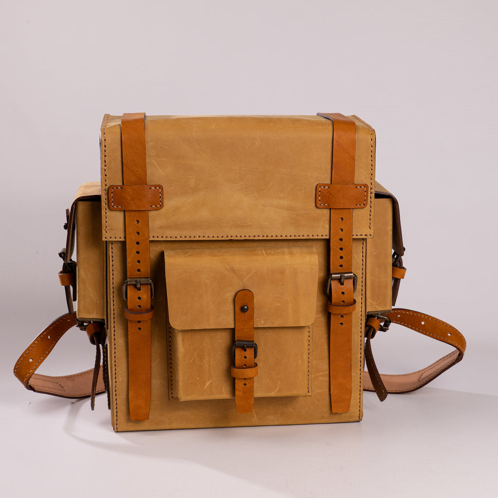 Toshiro Ochre Leather Backpack