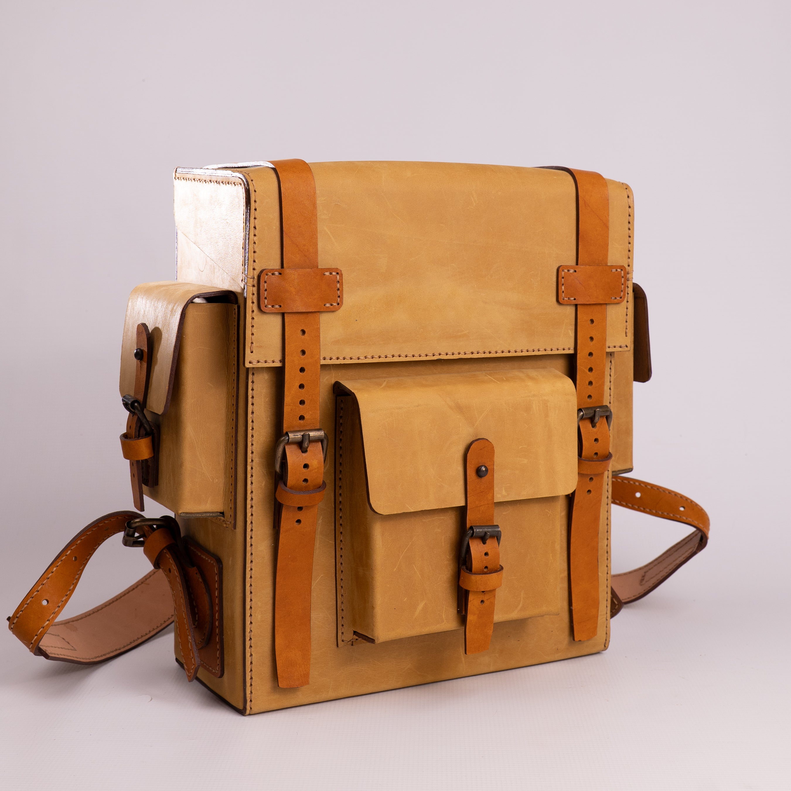Toshiro Ochre Leather Backpack