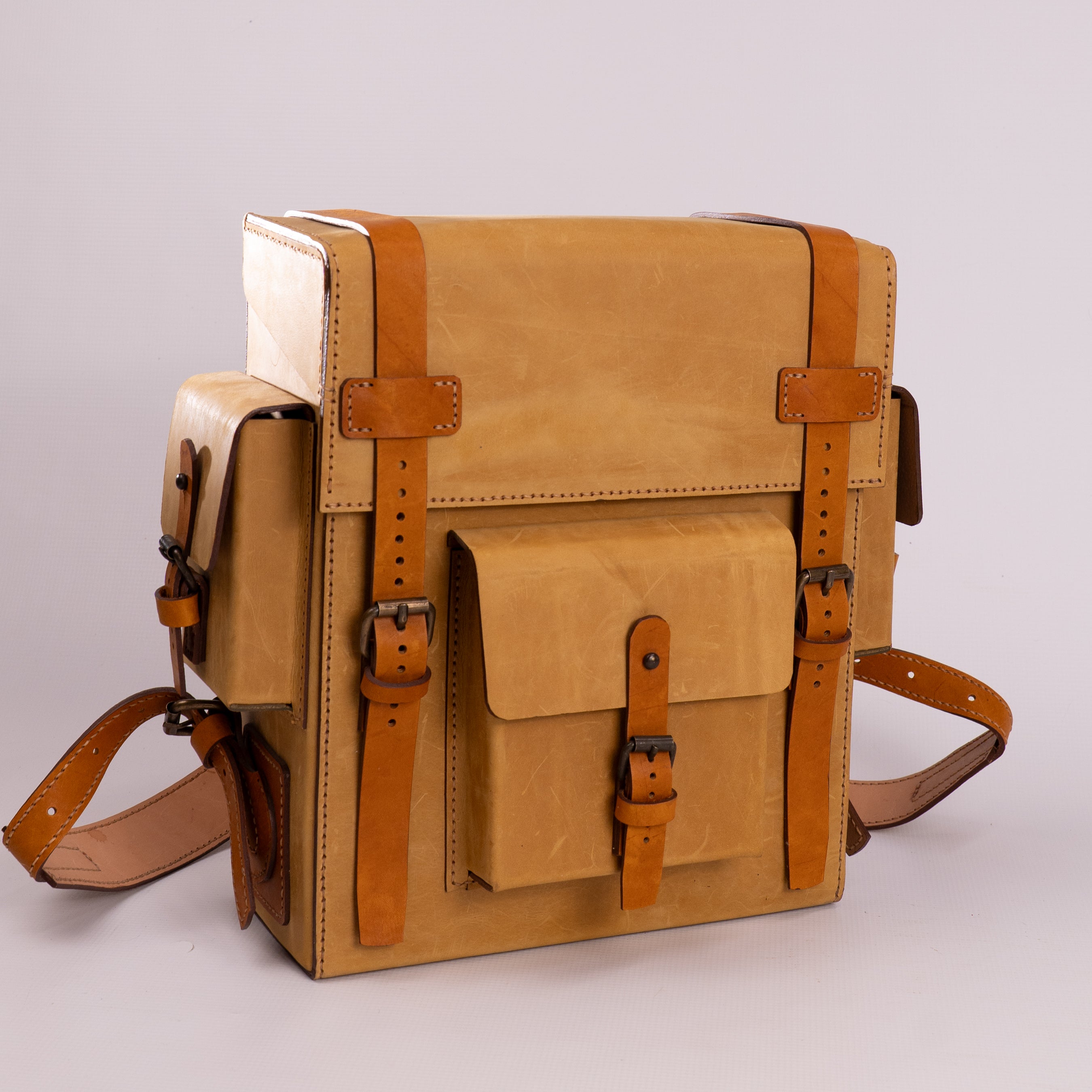 Toshiro Ochre Leather Backpack
