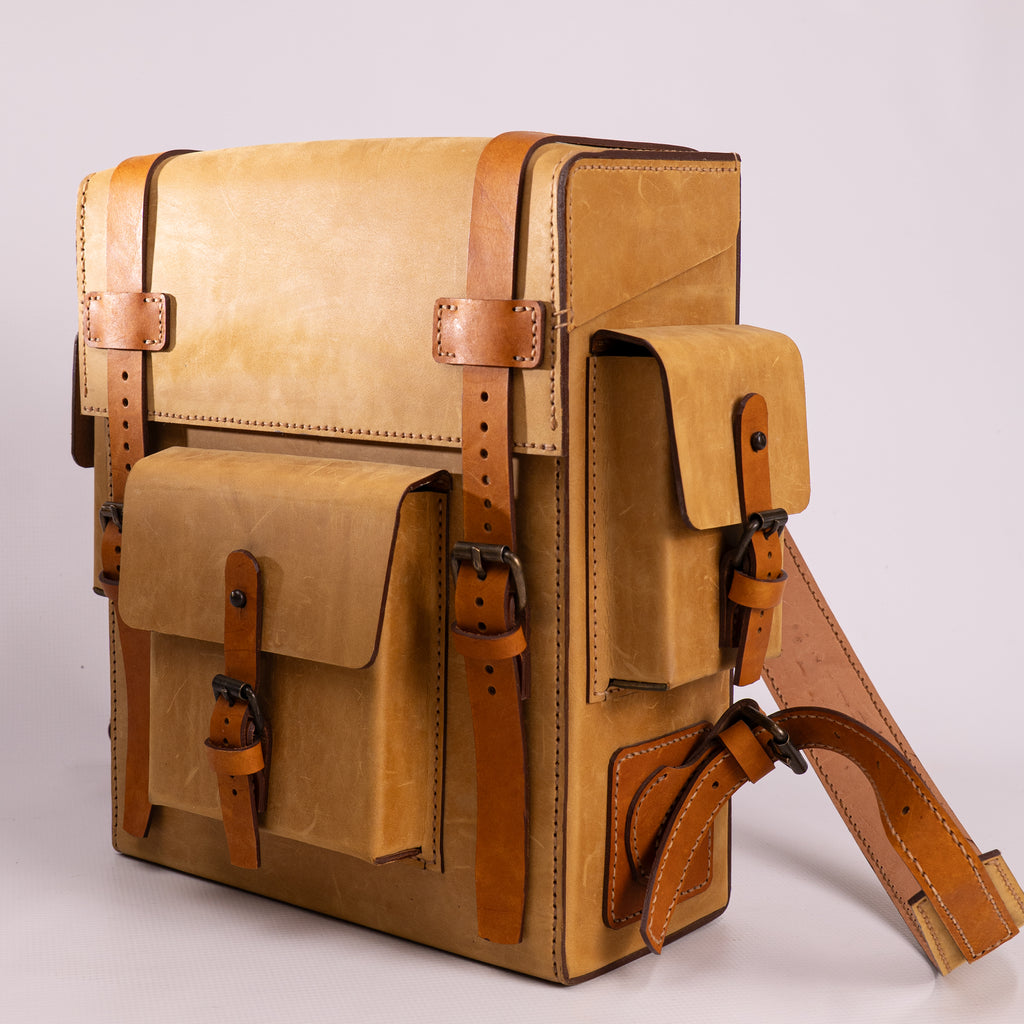 Toshiro Ochre Leather Backpack