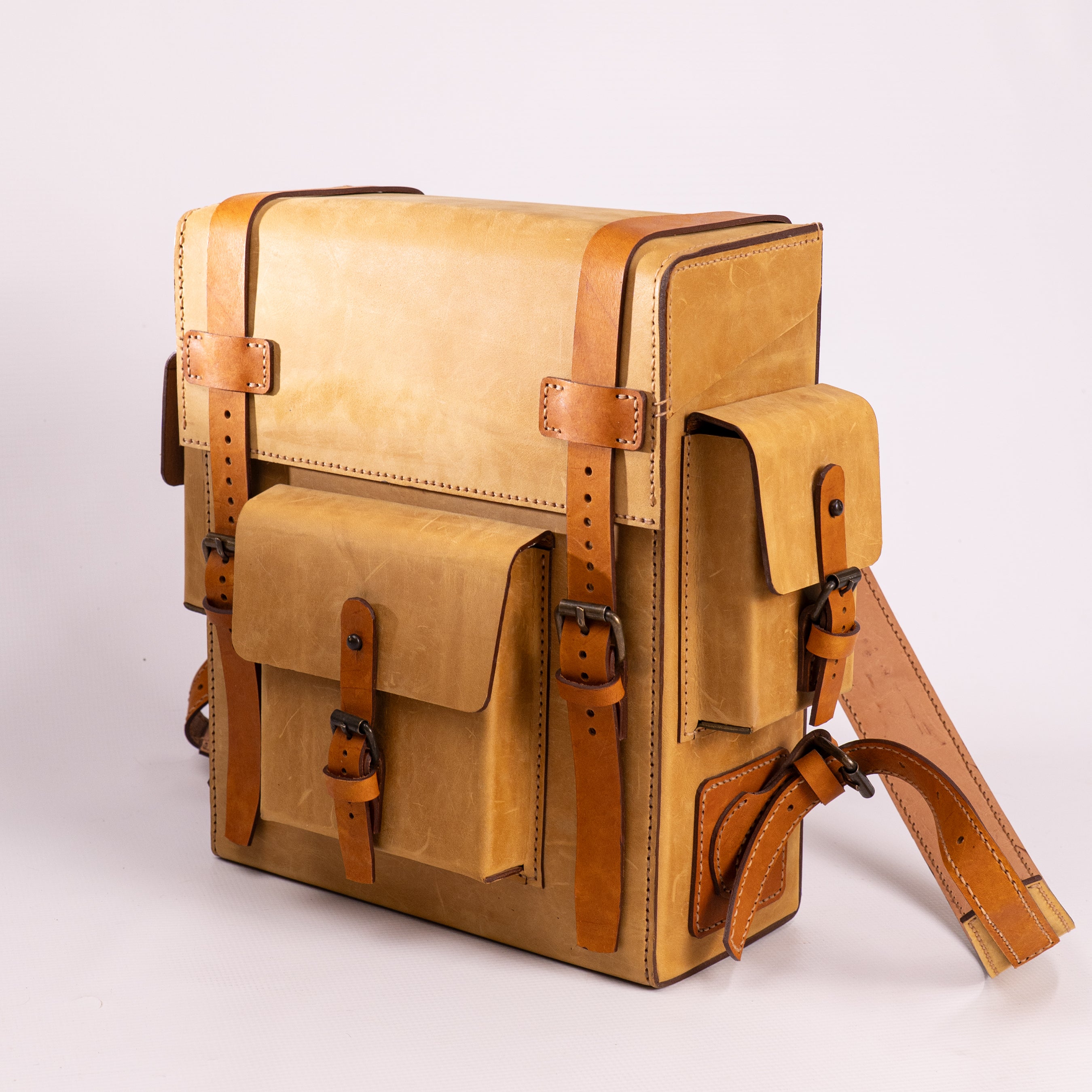 Toshiro Ochre Leather Backpack