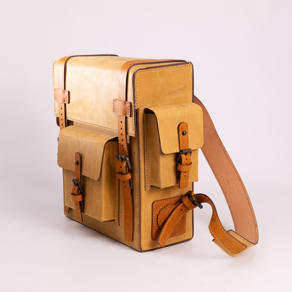 Toshiro Ochre Leather Backpack