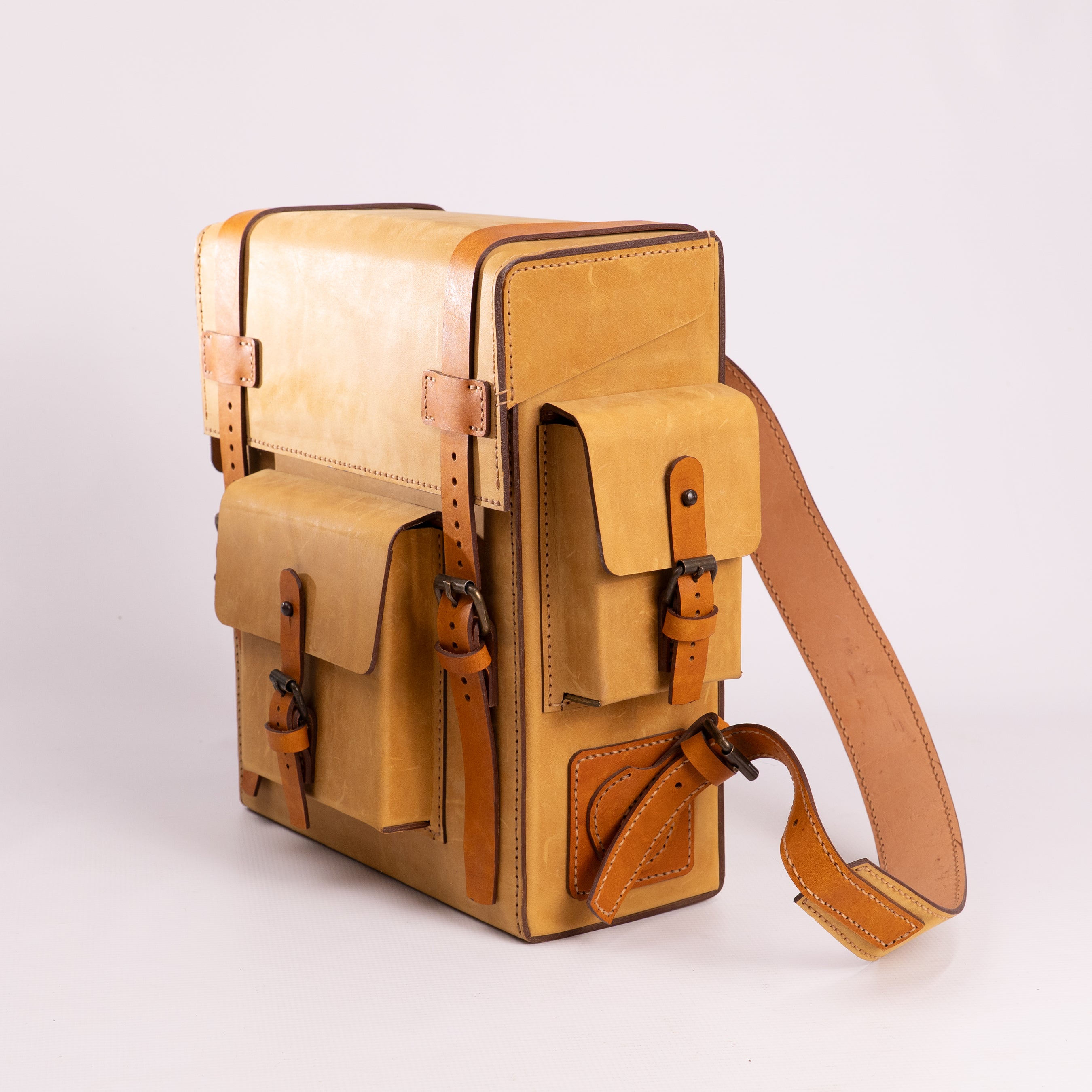 Toshiro Ochre Leather Backpack