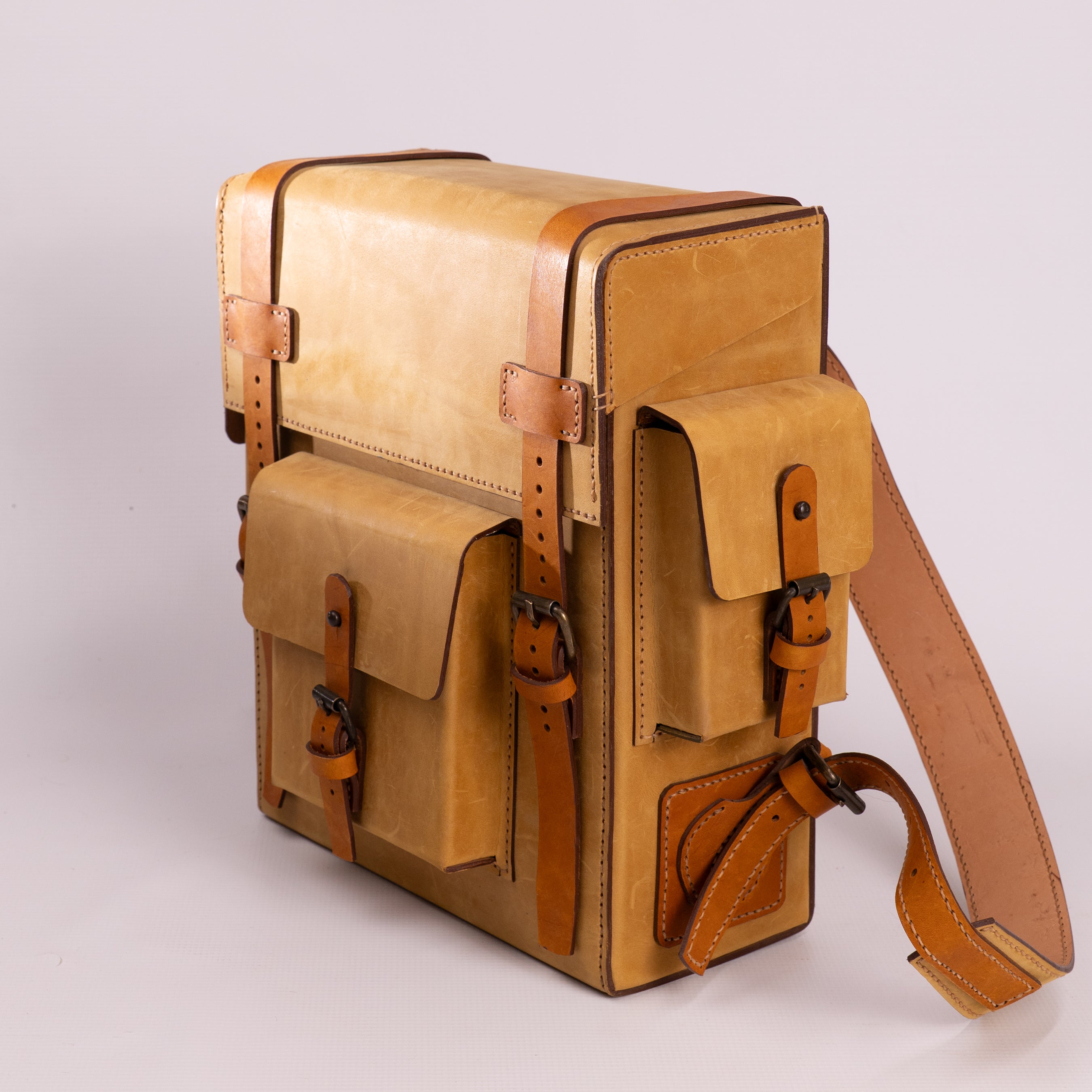 Toshiro Ochre Leather Backpack