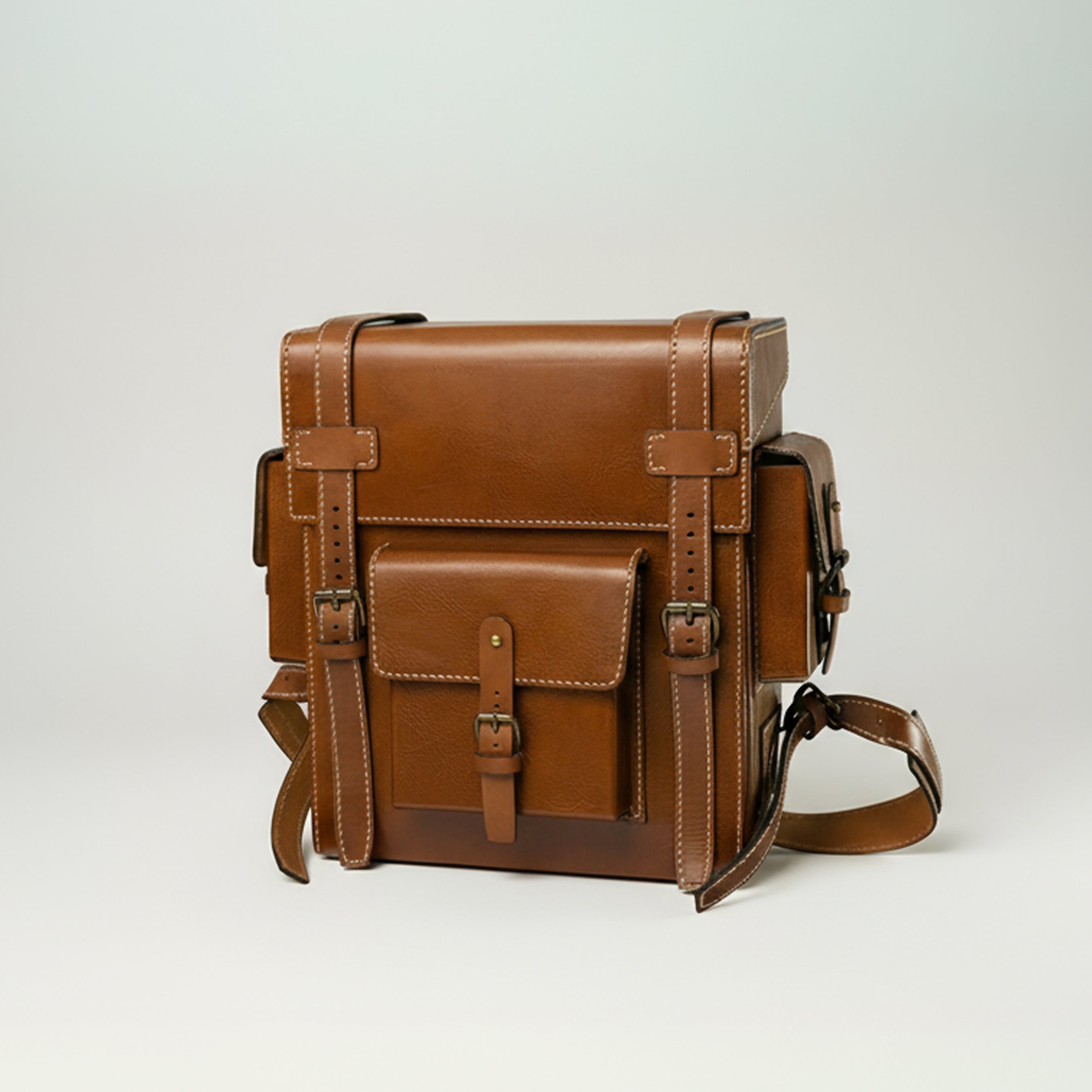 Toshiro Handcrafted Leather Backpack Brown