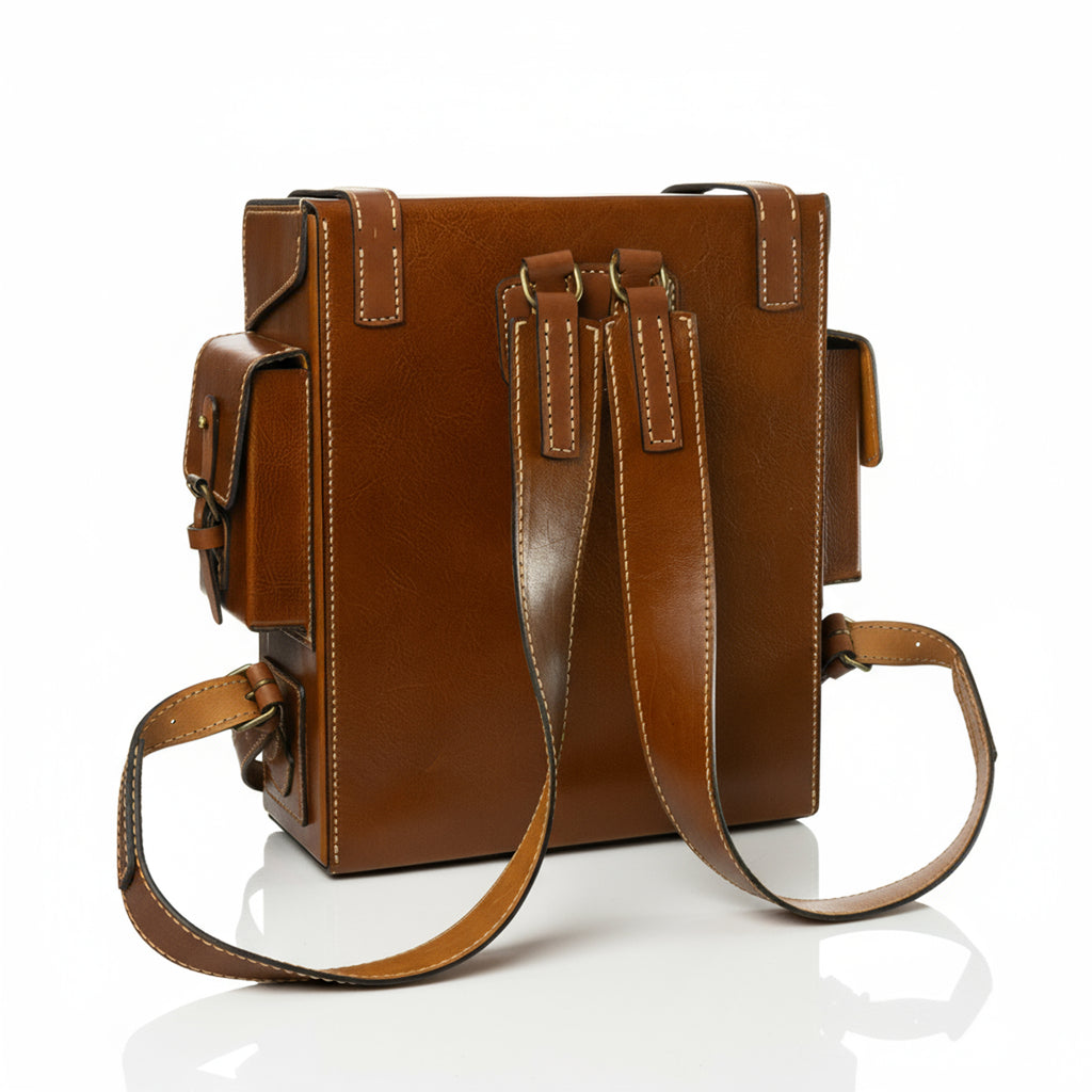 Toshiro Handcrafted Leather Backpack Brown