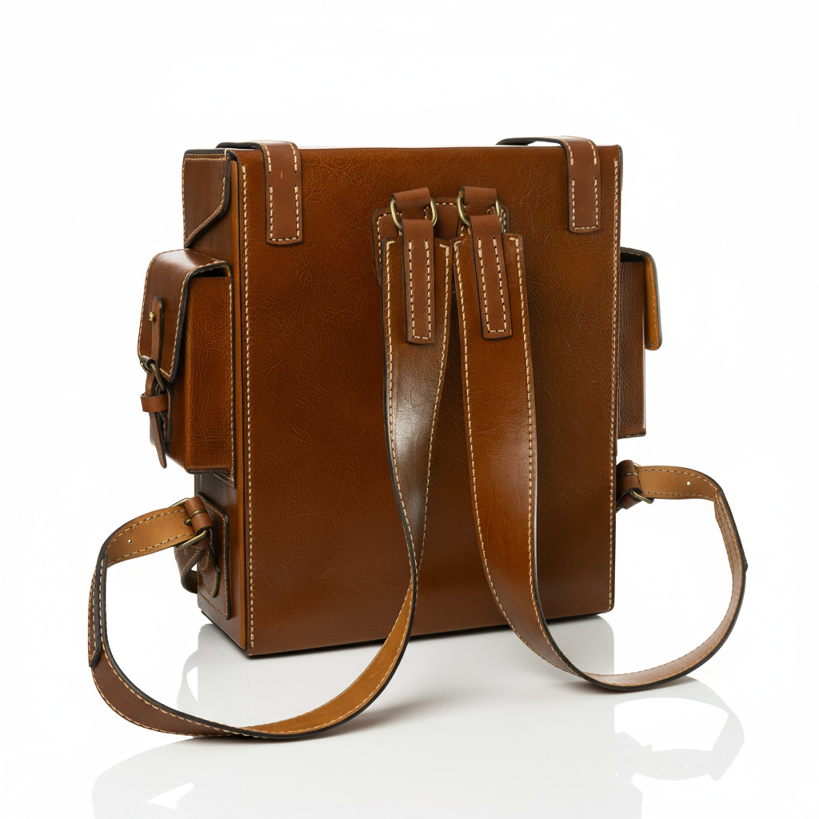 Toshiro Handcrafted Leather Backpack Brown