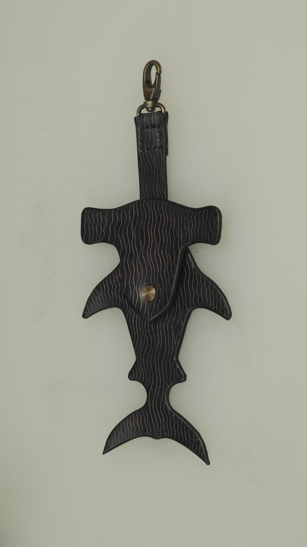 How is Made the Hammerhead Shark Leather Charm by Atom Leather