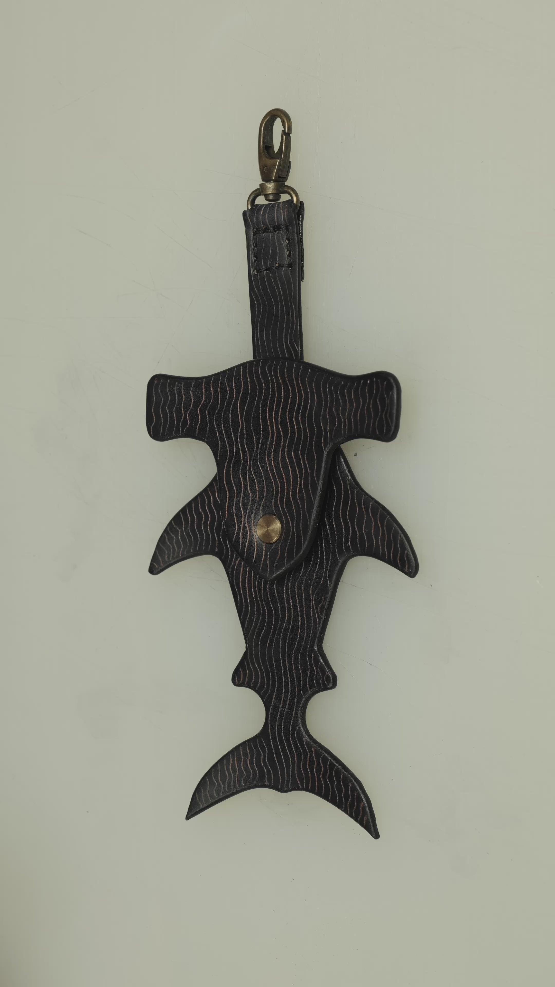 How is Made the Hammerhead Shark Leather Charm by Atom Leather