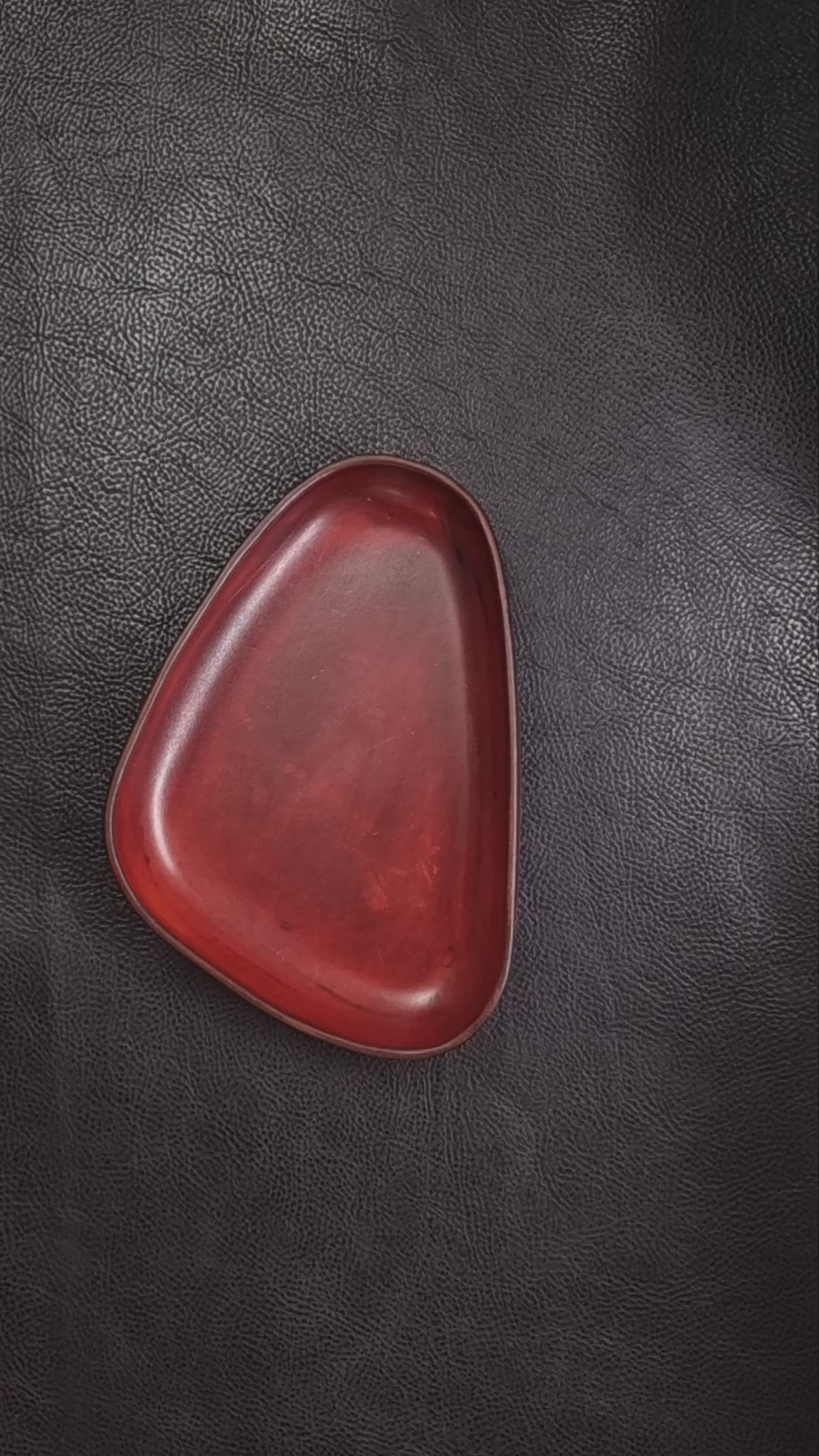 Mahogany Leather Valet Tray | 3D Molded Italian Leather Catchall