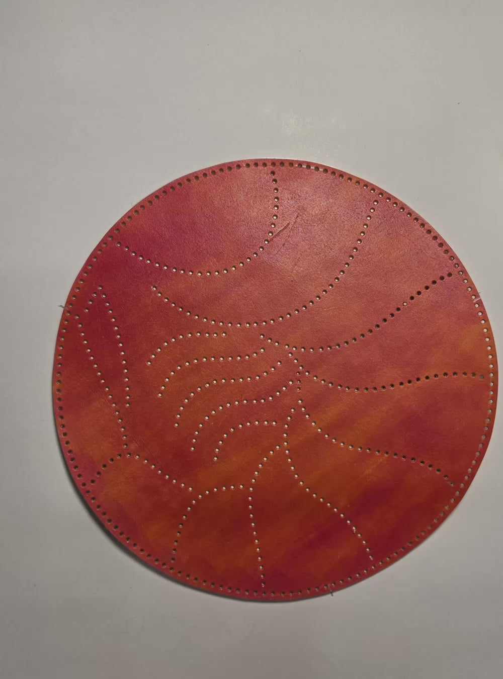 Hand-Painted Shrimp Leather Bag
