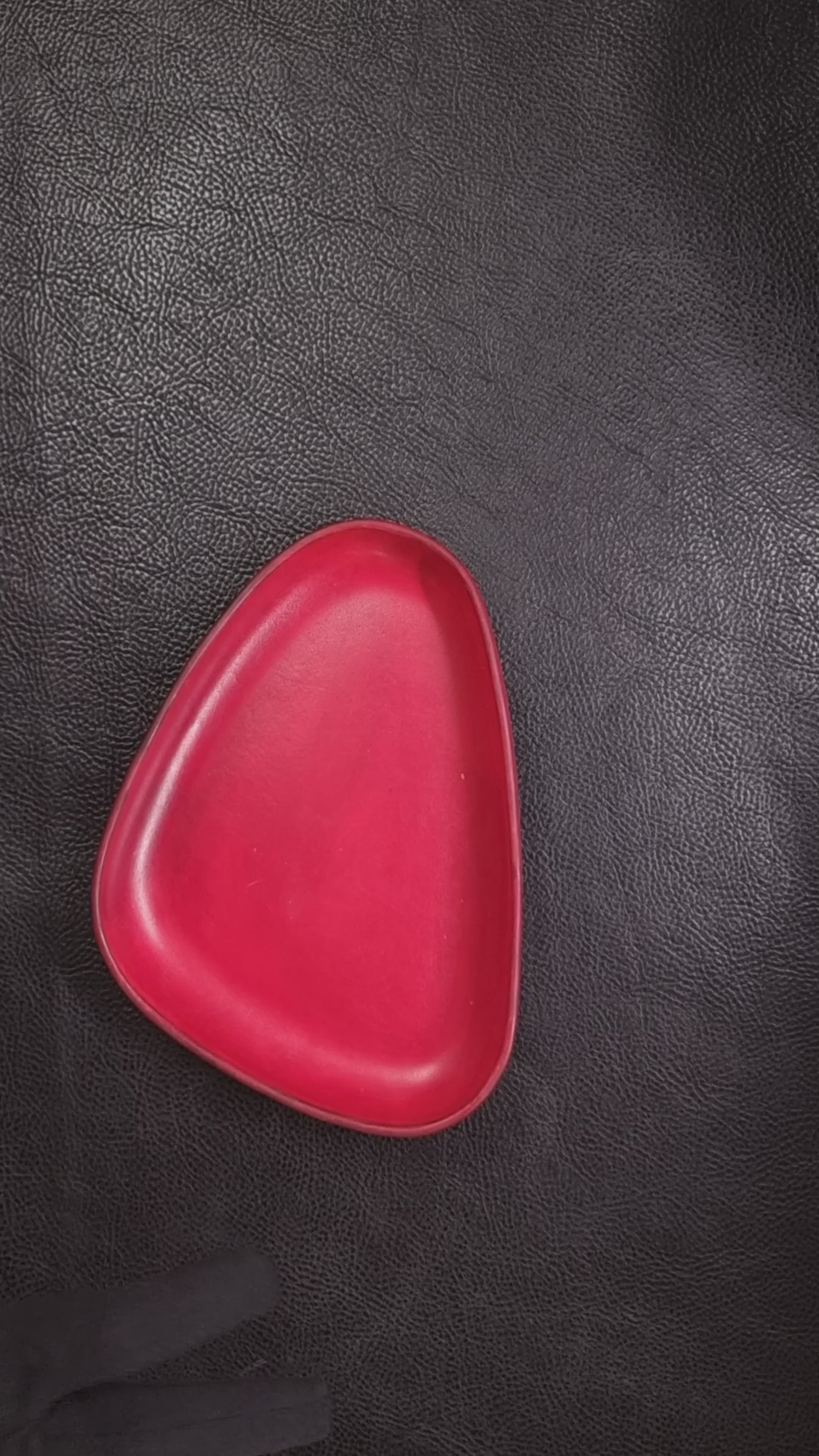 3D Molded Leather Valet Tray | Crimson Red